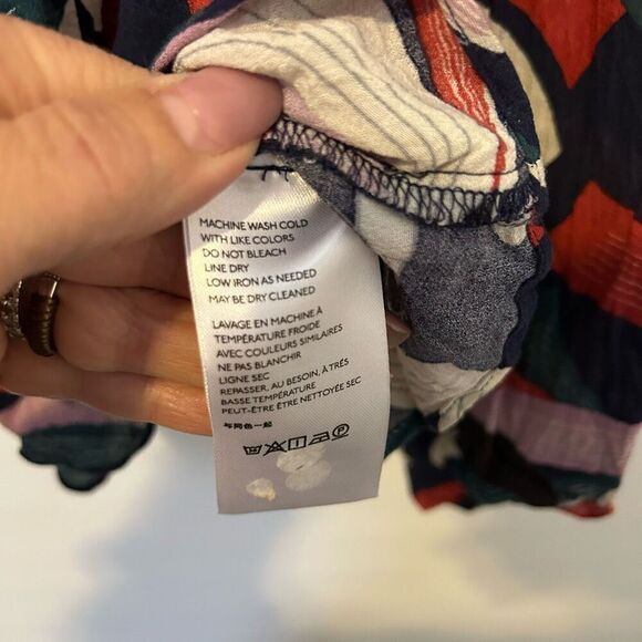 Maeve Anthropologie small Cheyenne fairy ruffle peplum top bird print colorful - Picture 9 of 12